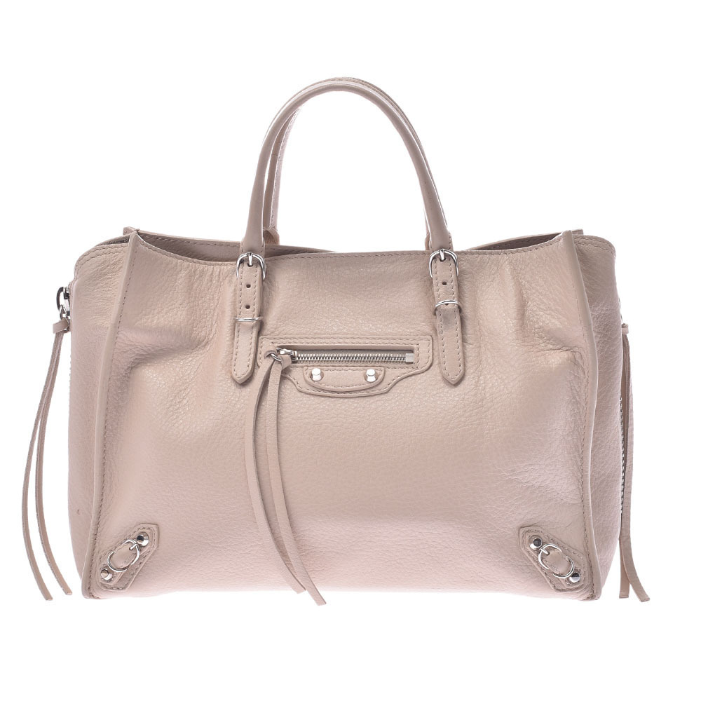 BALENCIAGA The Paper Bag Beige Calfskin Handbag